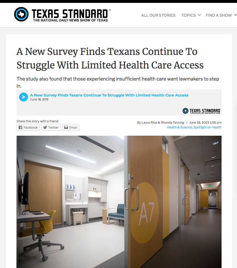 EHF's new Texas Health Policy Poll shows more than half of Texans say