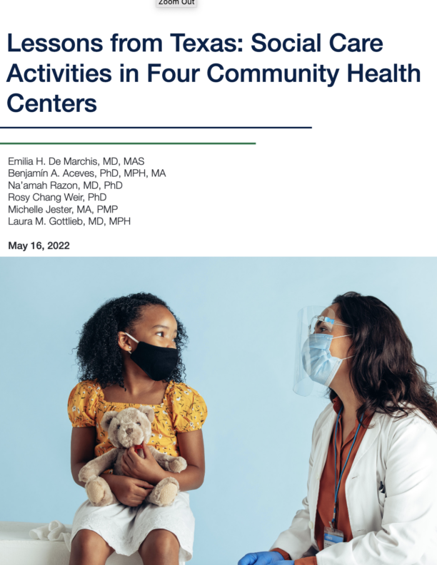 SIREN Report on Lessons from Texas: Social Care Activities in Four Community Health Centers