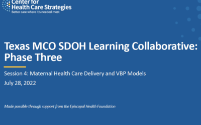 Texas MCO SDOH Learning Collaborative: Maternal Health Care Delivery and VBP Models